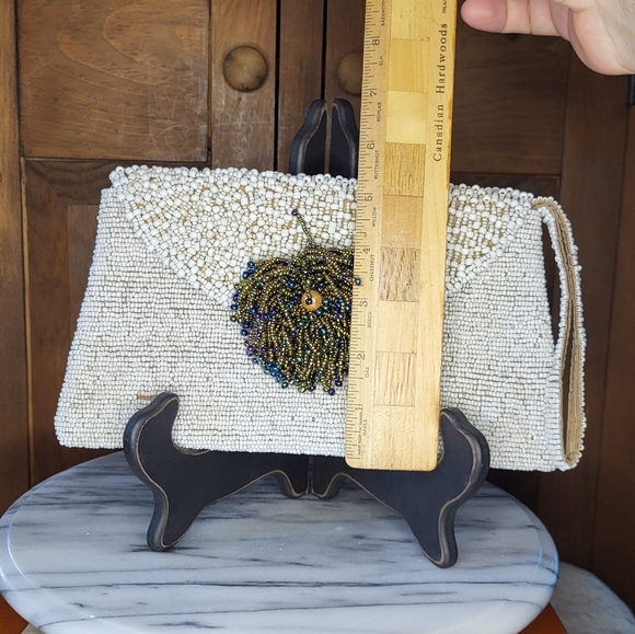 Vintage Heavy glass Bead Evening Bag - Picture 7 of 16